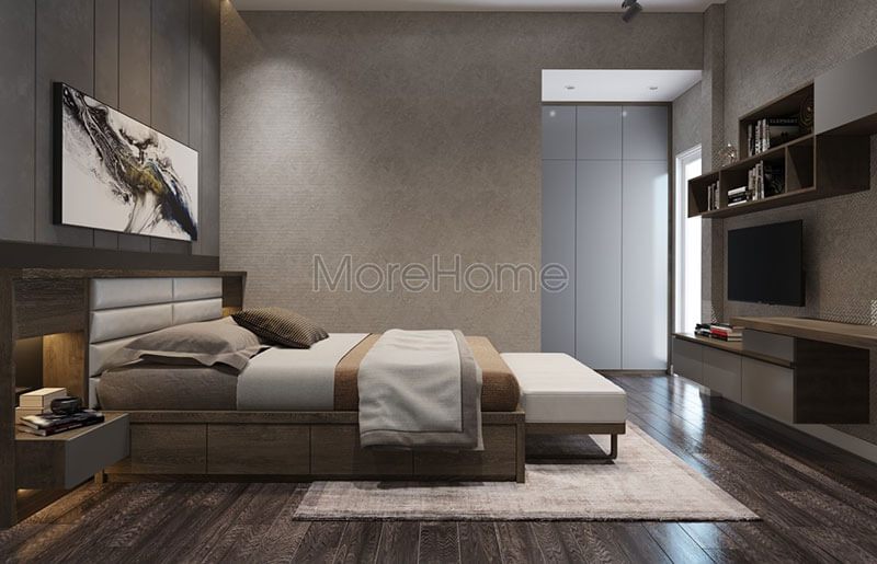 Thiết kế phòng ngủ đẹp với nội thất gỗ tự nhiên hiện đại mang đến sự thư thái cho căn phòng